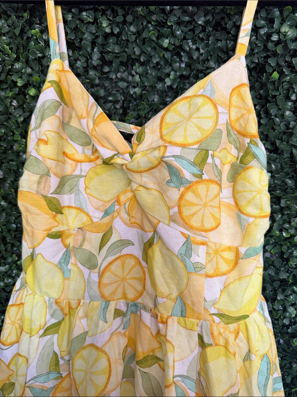Avec Les Filles Yellow Lemon Print Mini Dress size 2 - Picture 2 of 8
